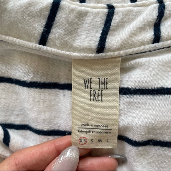 Free People Split Front Striped Shirt - Picture 5 of 5